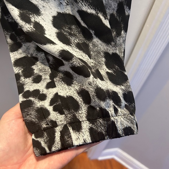 Michael Kors animal print silky joggers, size 8, black and white print. - Picture 5 of 6